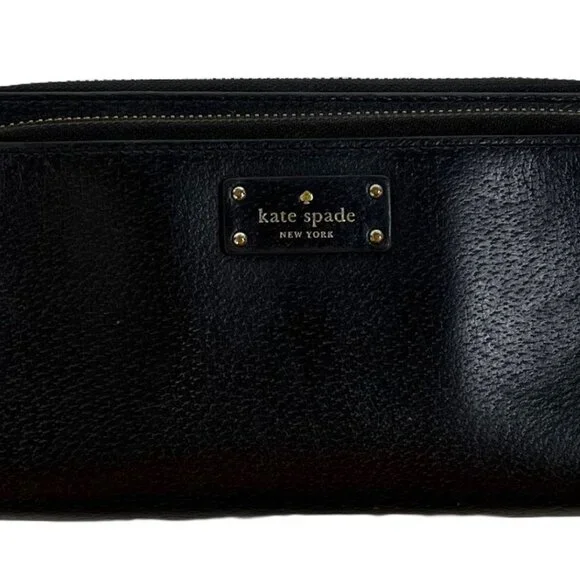 Kate Spade Wallet Zip Around Credit Card Slot Purse Zipper Leather - Picture 3 of 12